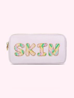 NWT Stoney Clover Lane Small Lilac Nylon Zip Pouch SKIN Skincare Bag Makeup Case